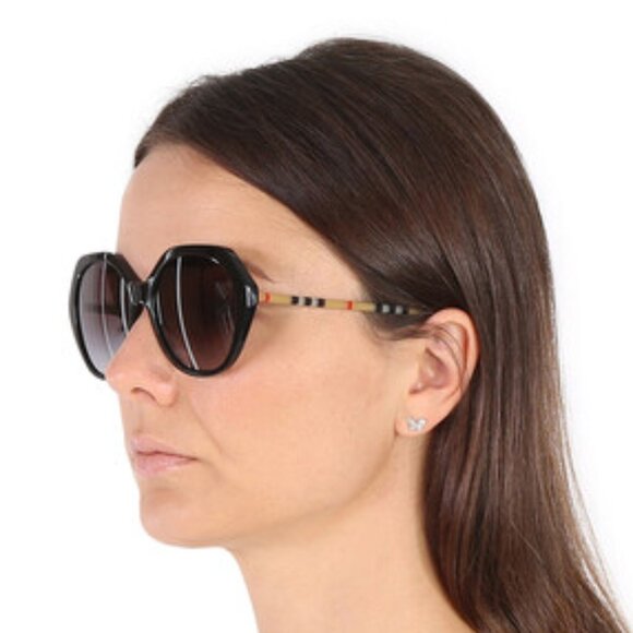 Burberry Vanessa Grey Gradient Irregular Ladies Sunglasses - Picture 4 of 4